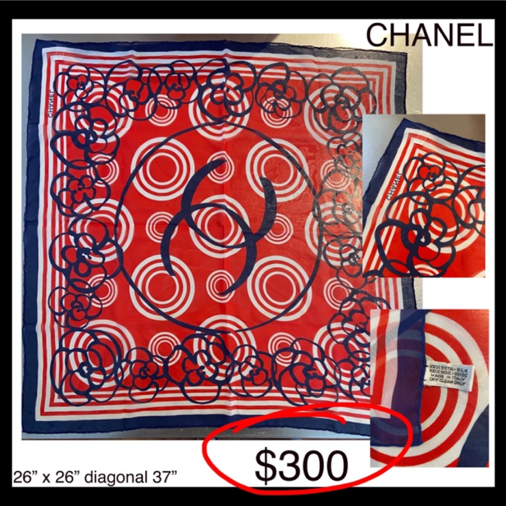 CHANEL LOGO SCARF